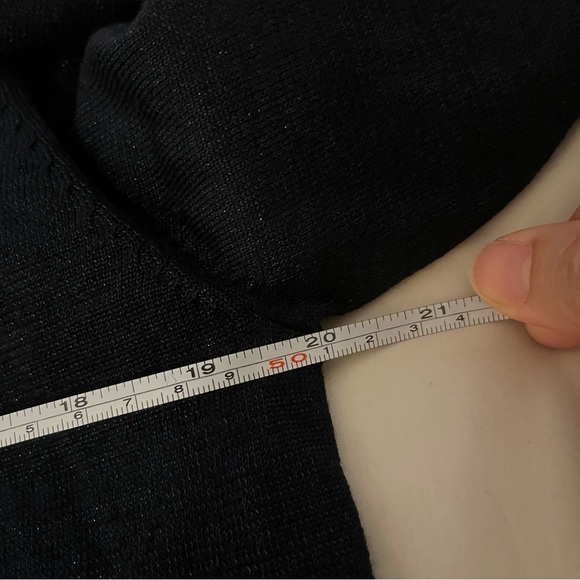 New COS Sweater Cape Dress Size Medium $135 Navy Lurex - Picture 7 of 8